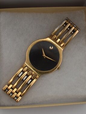 Movado Esperanza 84.19.861.1P Two Tone Stainless Steel Gold Tone Watch Working